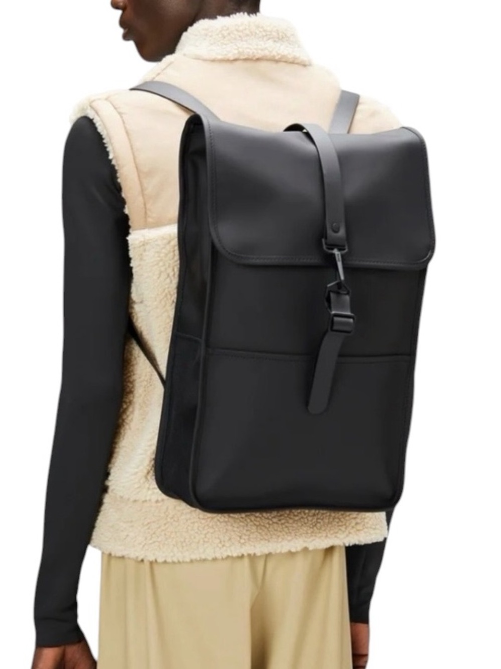 NWT Rains Waterproof Backpack Black - Picture 1 of 15